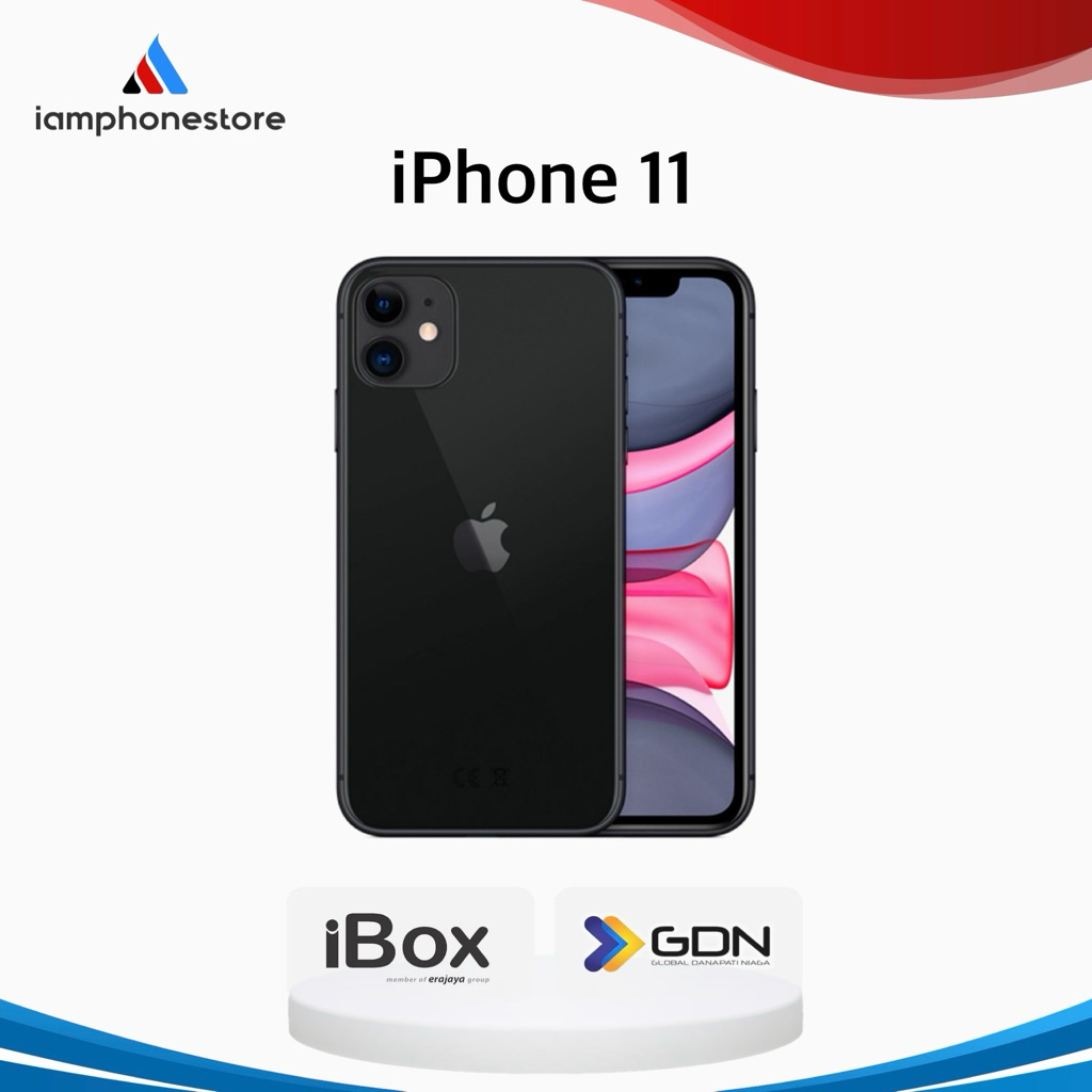 Second 𝗶𝗕𝗼𝘅® IPhone 11 64 GB, 6.1 inc 4G, Hitam