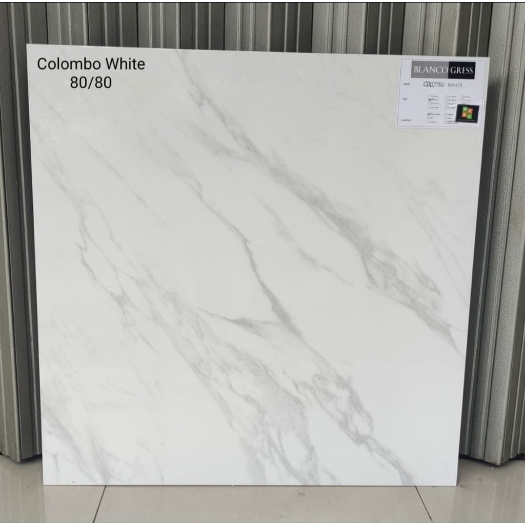 GRANITE 80x80 COLOMBO WHITE | GLOSSY | VALENTINO
