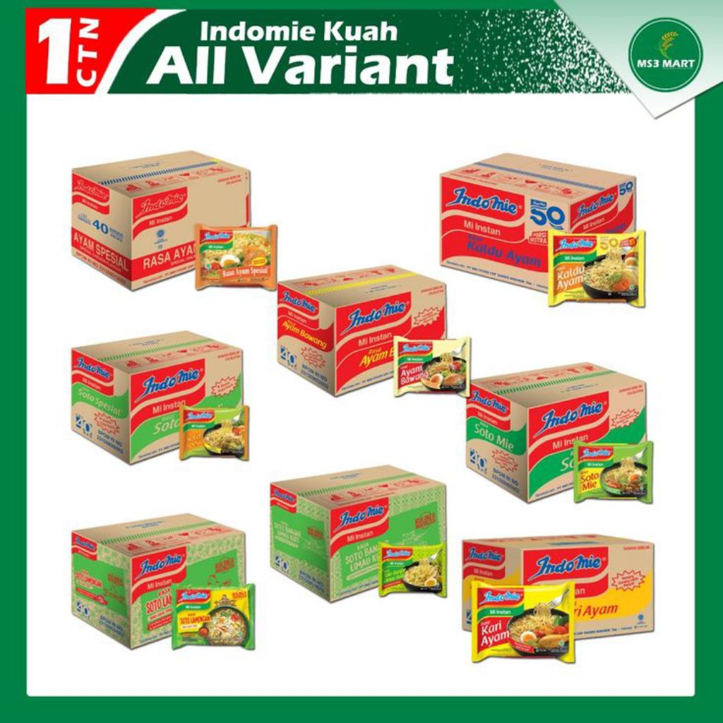 

Mie Indomie Kuah All Varian - Mie Kuah - 1 Karton