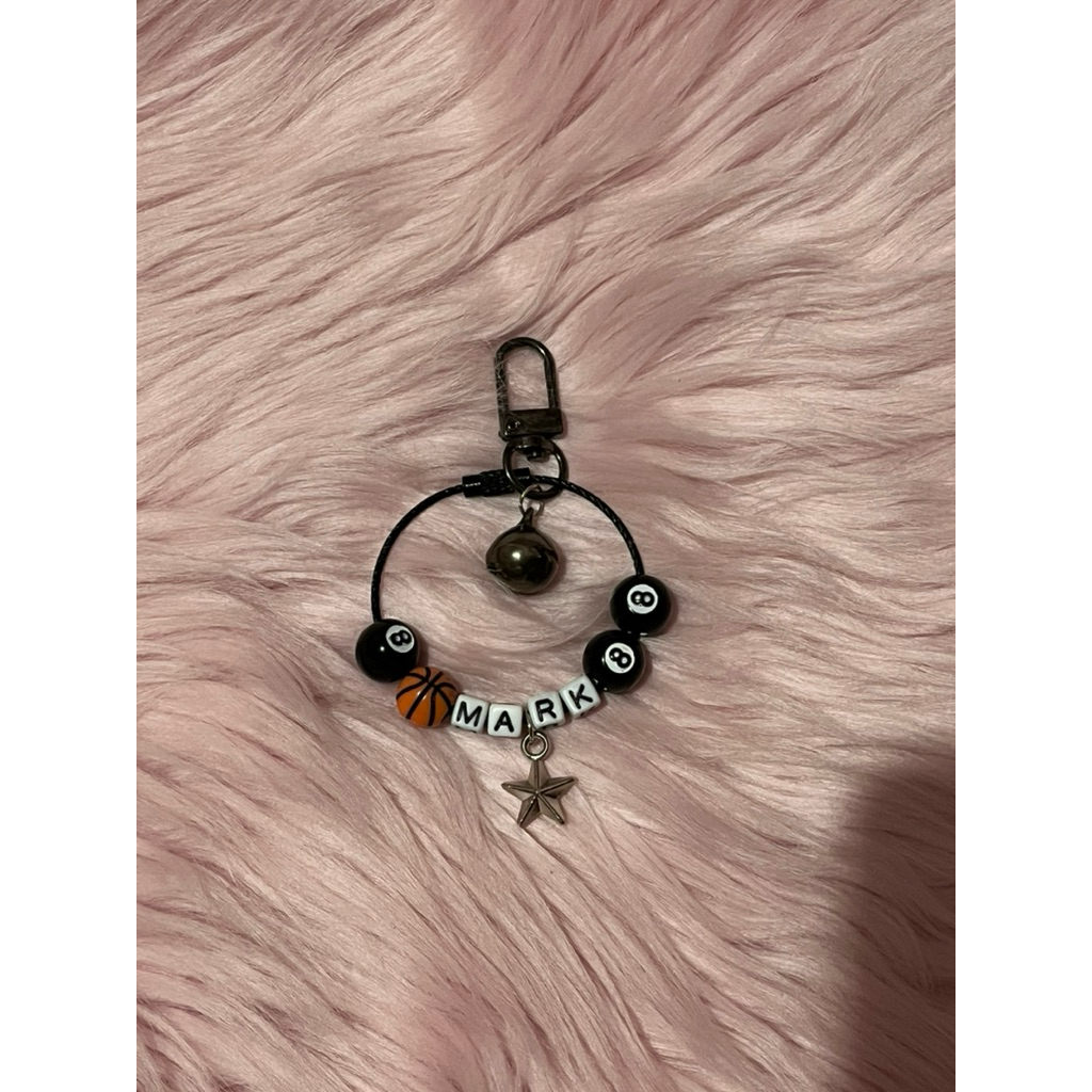 Bag Charm Keychain Black Bola Lonceng NCT Dream Costum Nama