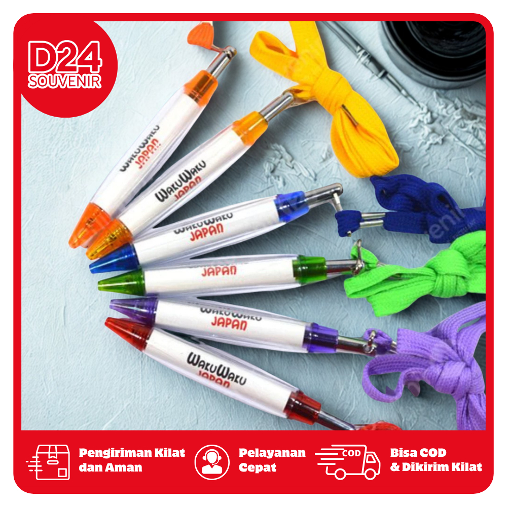 

Ballpoint Tali Cabe Bolpen Pen Pena name tag lanyar Promosi Souvenir Pernikahan Acara Murah