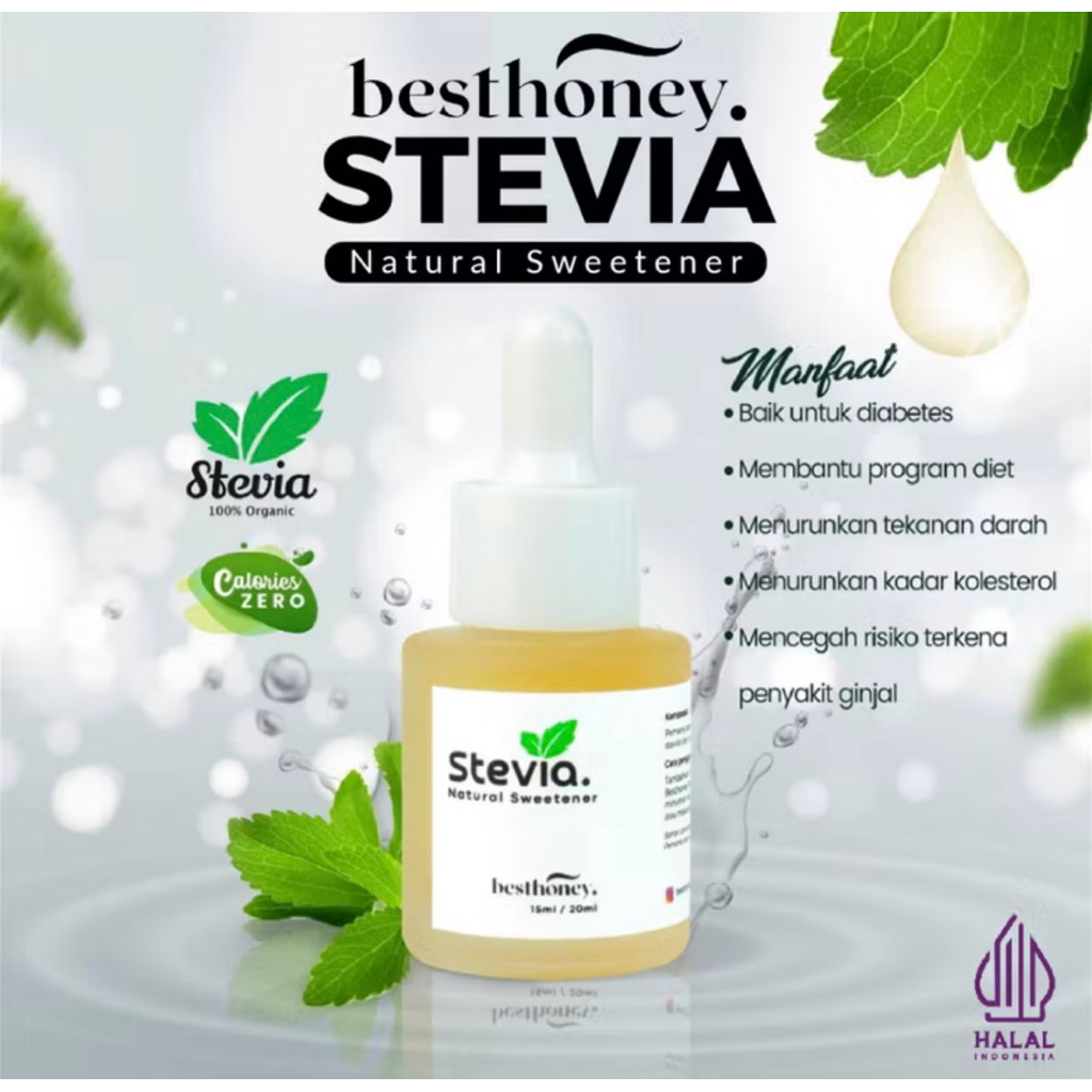 

Best Honey Stevia Gula Cair Stevia Tetes Asli Organik 20mL