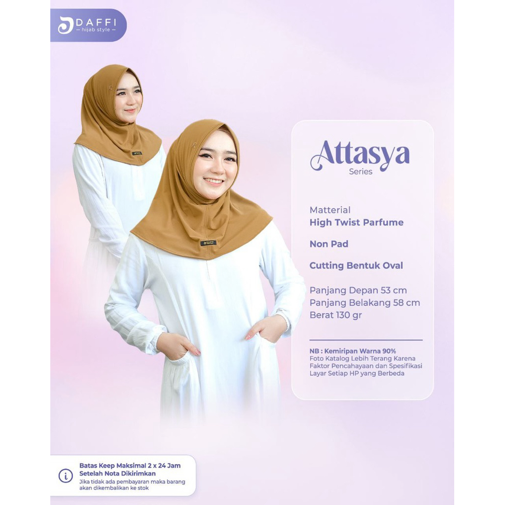 [ORIGINAL DAFFI] ~ BERGO ATTASYA / BERGO SPORT NON PED / BERGO MINI NONPET / HIJAB SPORT TANPA PET