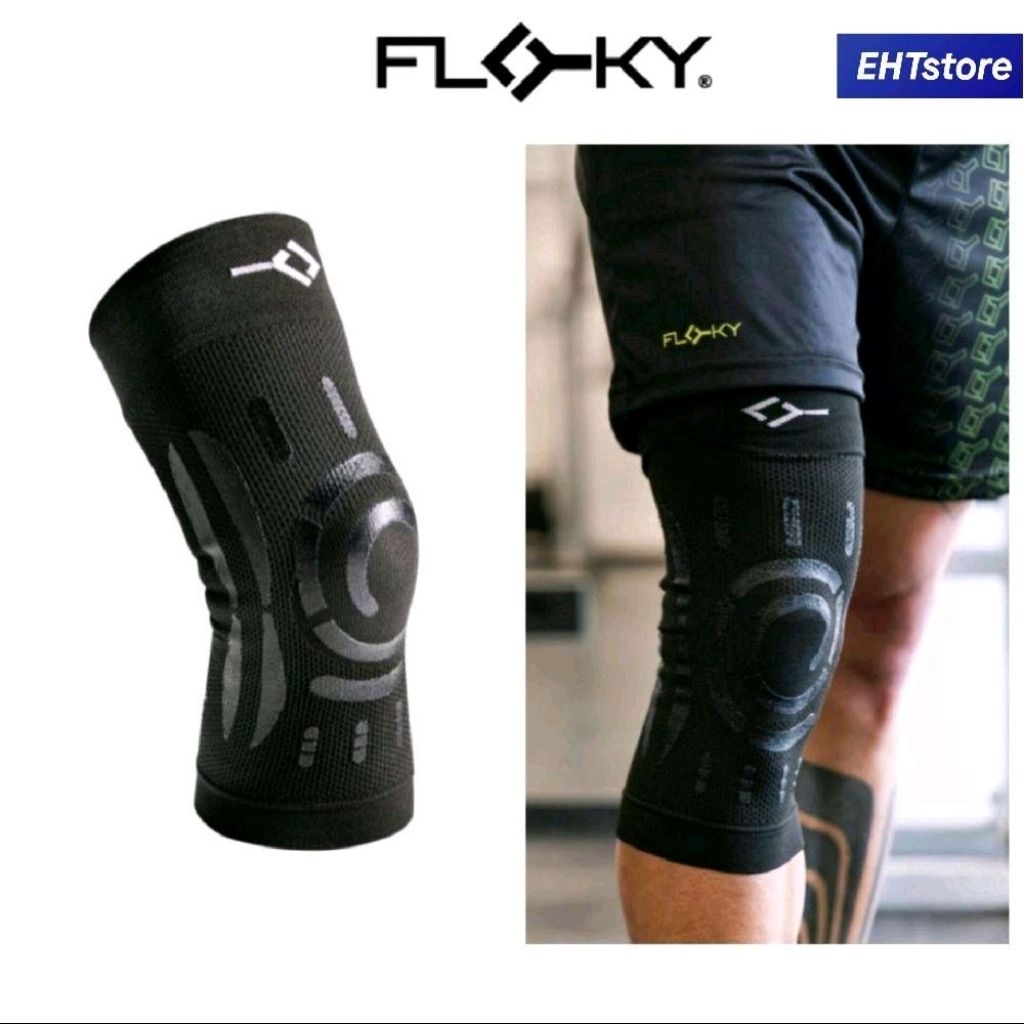 FLOKY BLACK KNEE SUPPORT KNEE GUARD PROTECT PELINDUNG LUTUT