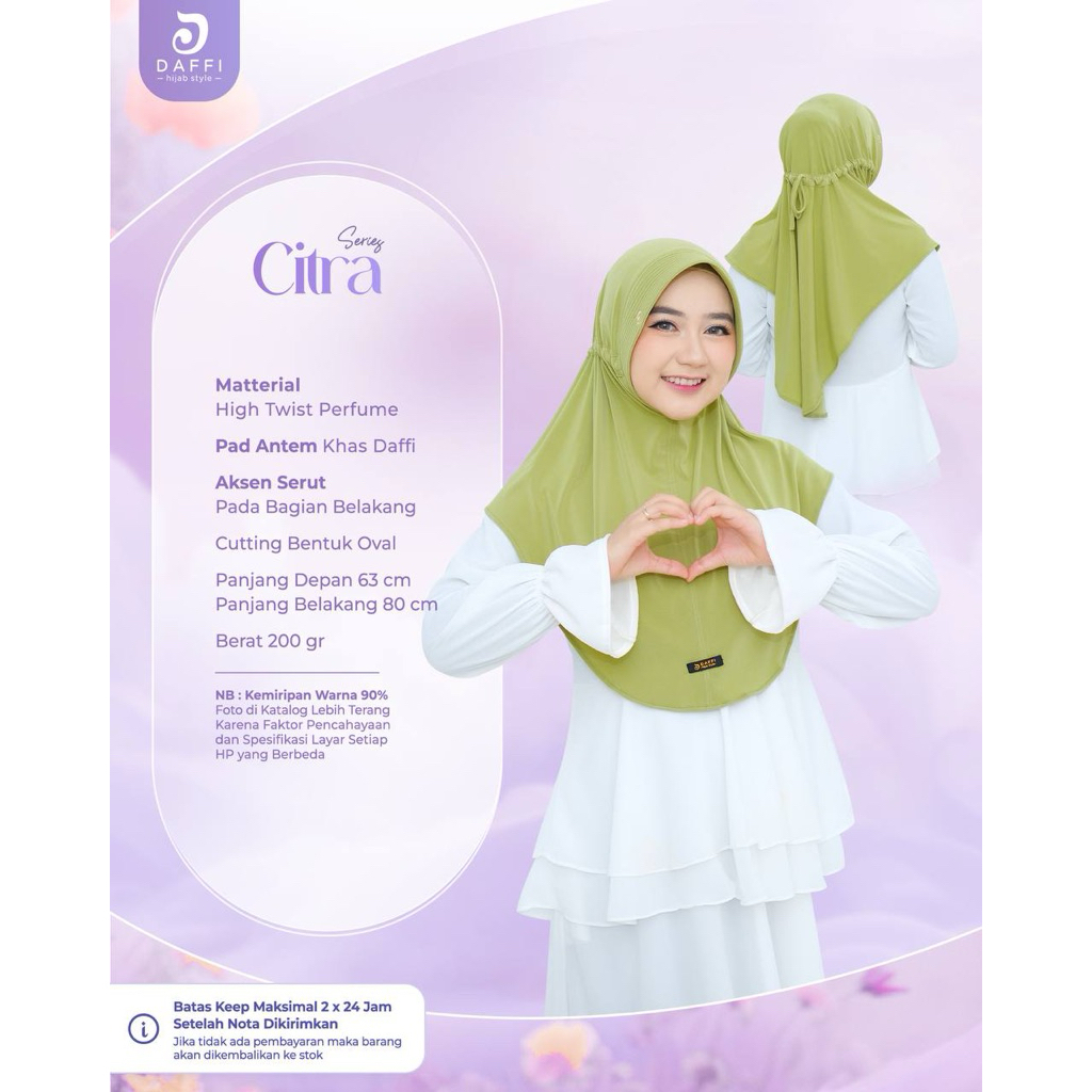 [ORIGINAL DAFFI] ~ BERGO SERUT PREMIUM CITRA / HIJAB SERUT PED MINI ANTEM / HIJAB SERUT POLOS