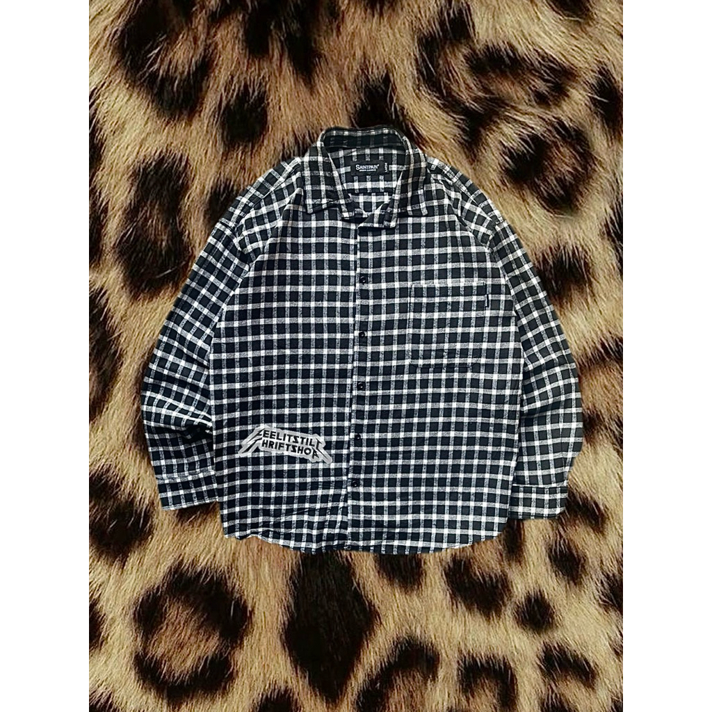 Saintpaint UrbanGarment Korean Brand Checked Plaid Casual Flannel L/S