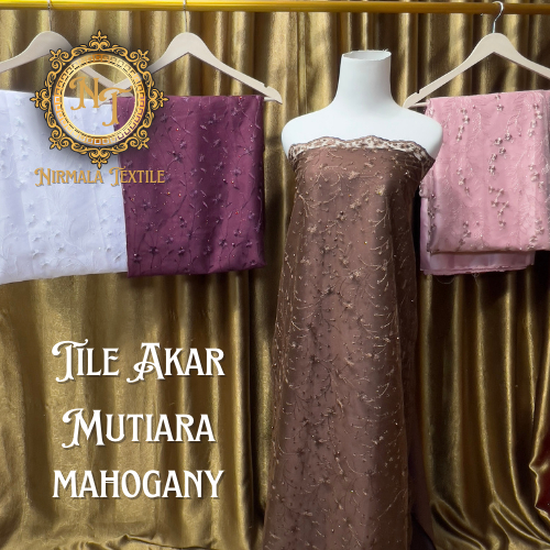 KAIN TILE AKAR MUTIARA GLITER TULLE BAHAN BROKAT GLITER MUTIARA MOTIF BROKAT GLITER KEBAYA TERBARU