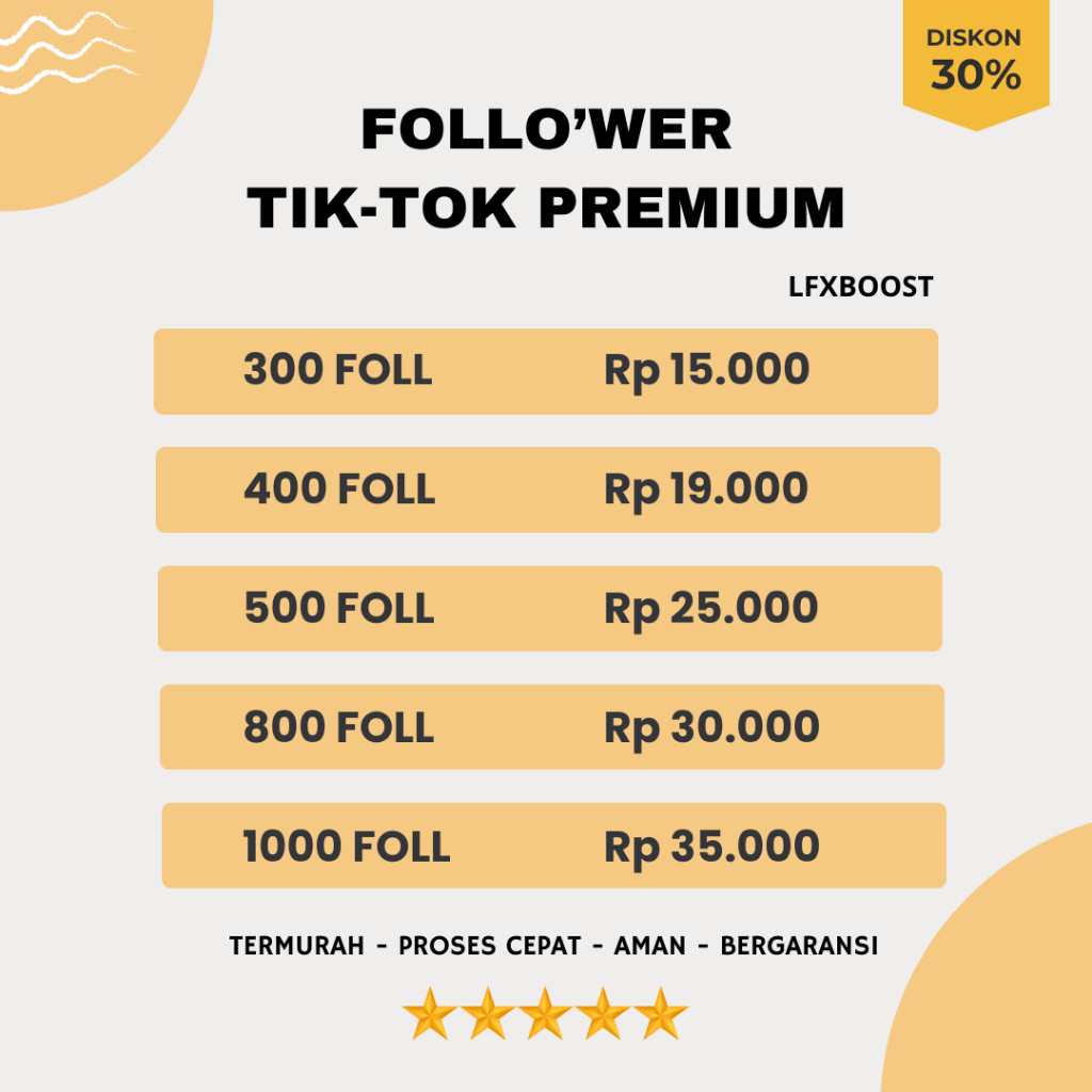 Followers Tiktok Permanen Aktif Murah Proses Cepat 1000 Followers TikTok Permanen Aman Bergaransi
