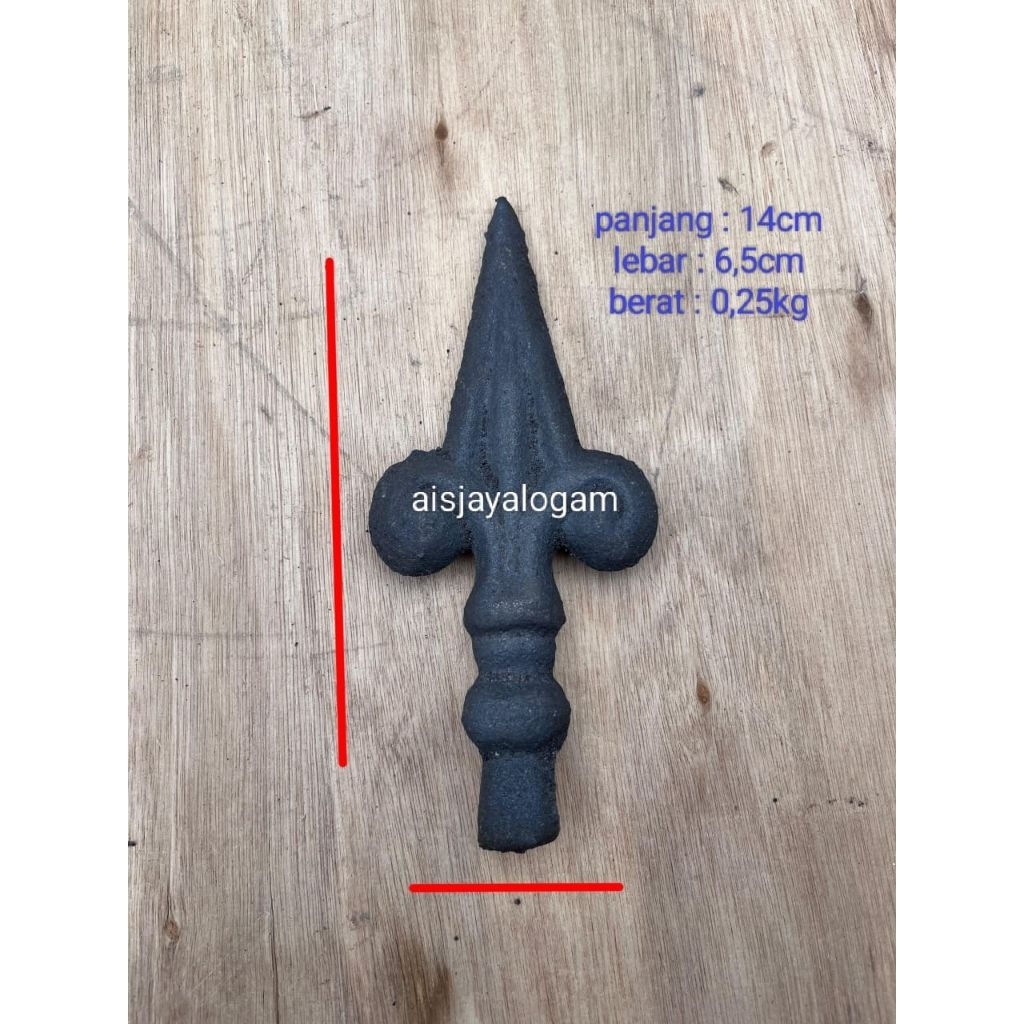 ornamen pagar besi cor tombak P4