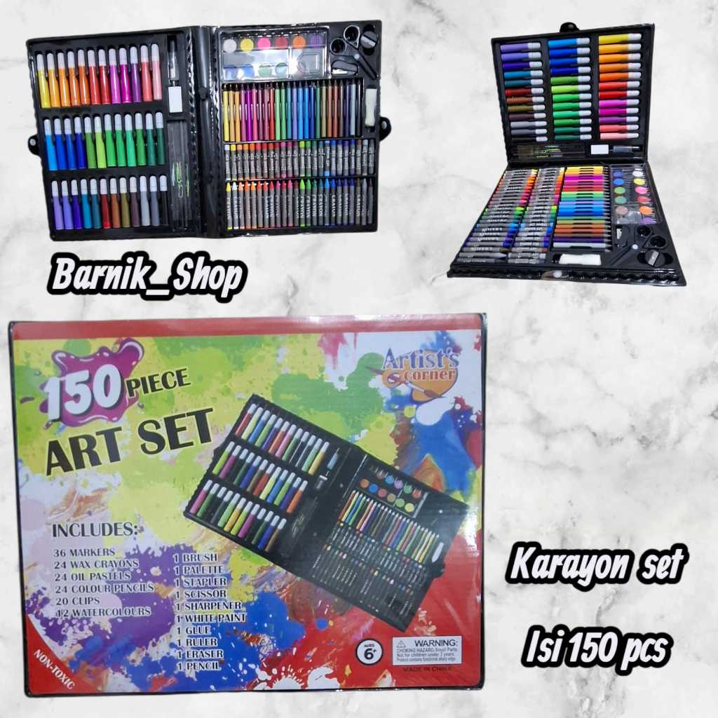 

150Pcs Crayon Set Art Set 150 Pcs Pensil Warna Set Anak Crayon Full Set Alat Lukis Cat Krayon [LG]