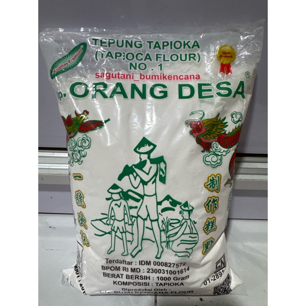 

Tepung Tapioka Sagutani Bumi kencana Cap Orang Desa 1000 Gram