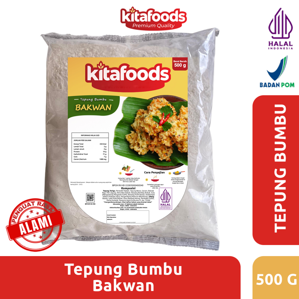 

Kitafoods Tepung Bumbu Bakwan 500g - Tanpa Penguat Rasa