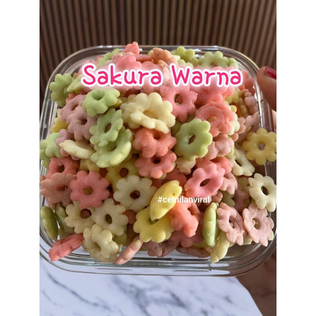 

Cemilan Viral Sakura Warna Anting Warna Gurih Manis Renyah Food Snack
