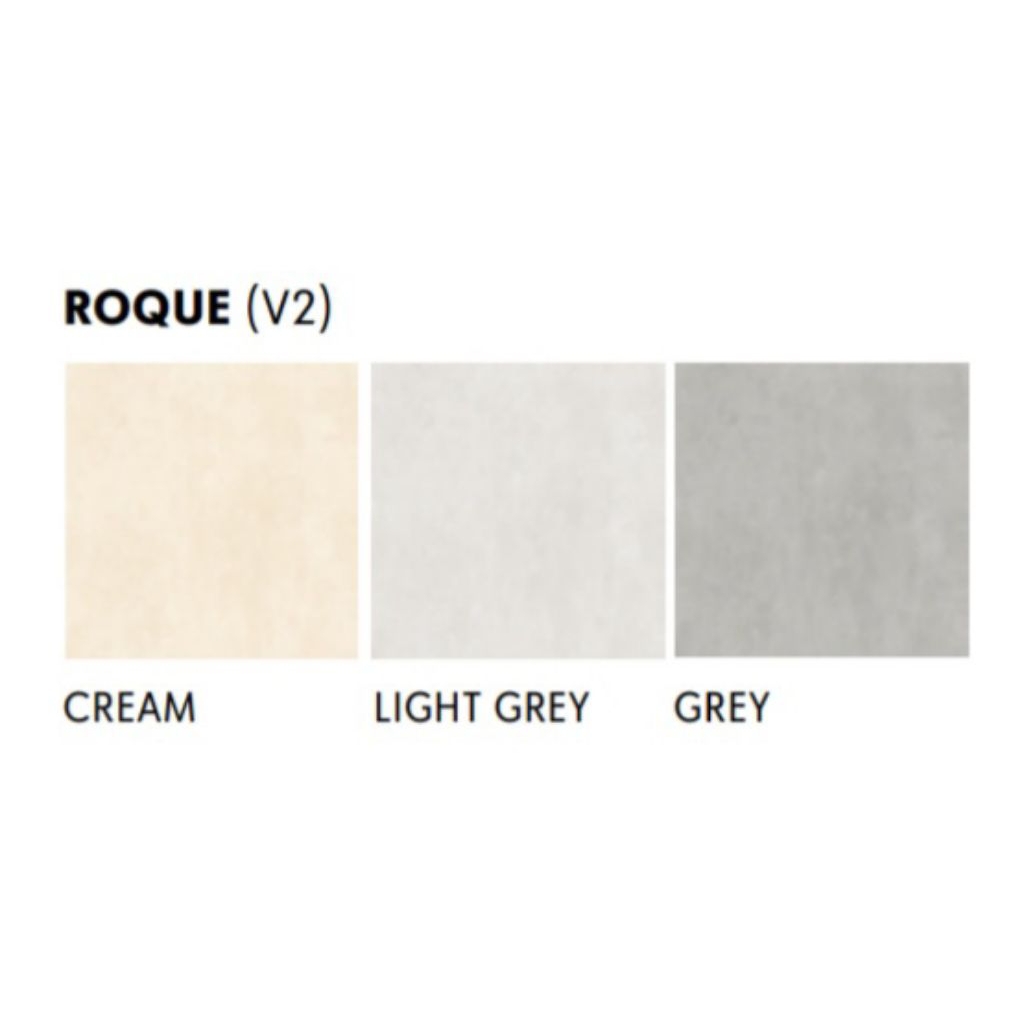 GRANIT MERK INFINITY TIPE ROQUE CREAM, GREY, LIGHT GREY UKURAN 60X60 PERMUKAAN TEKSTURE GLOSSY UNTUK