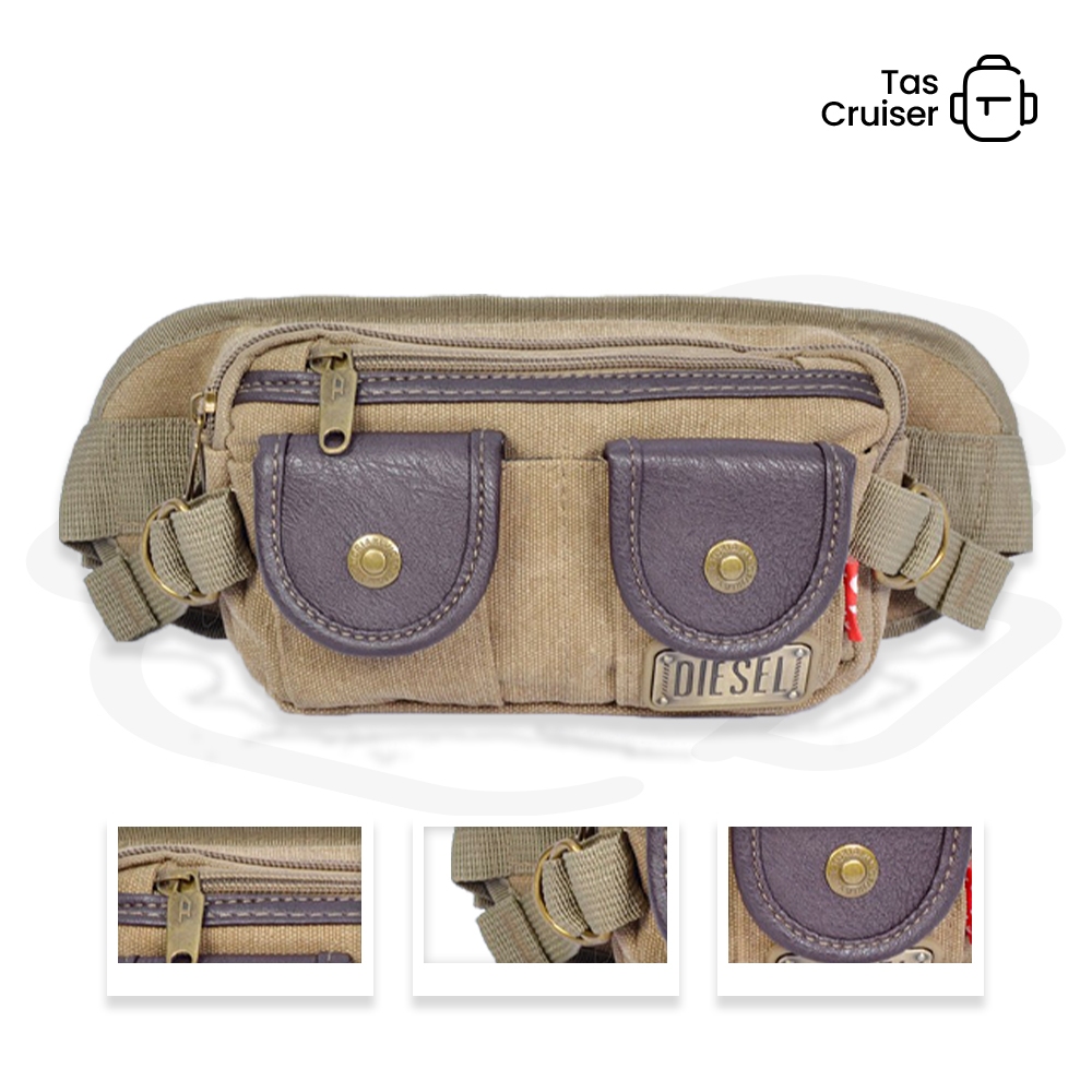 Waist Bag Tas Pinggang Kanvas TasCruiser 7601-9 – Tas Pinggang Outdoor Sport & Traveling Casual Unis