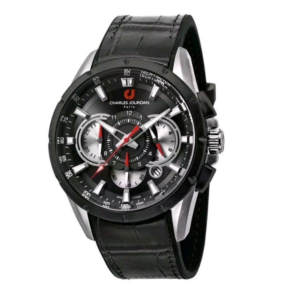 Charles Jourdan CJ 1029-1332C Jam Tangan Pria Analog Strap Leather/ Kulit Original