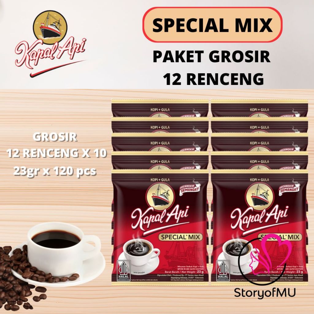 

❤️StoryofMU ❤️ [PAKET GROSIR 12 Renceng LEBIH MURAH] KOPI KAPAL API Renceng x 10 Sachet -Kopi Hitam
