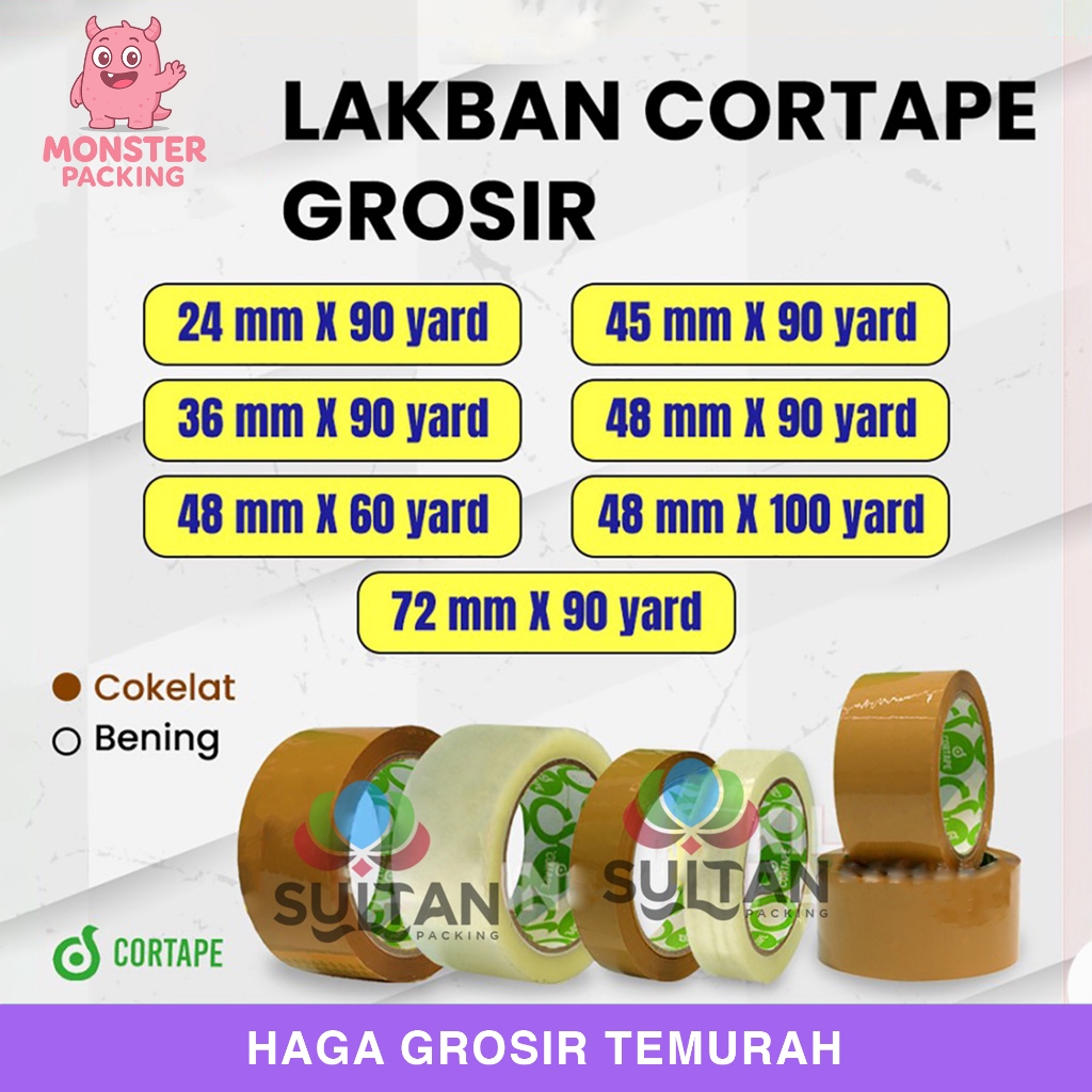 

LAKBAN CORTAPE GROSIR TERMURAH HARGA EKONOMIS - SETARA DAIMARU SATUAN