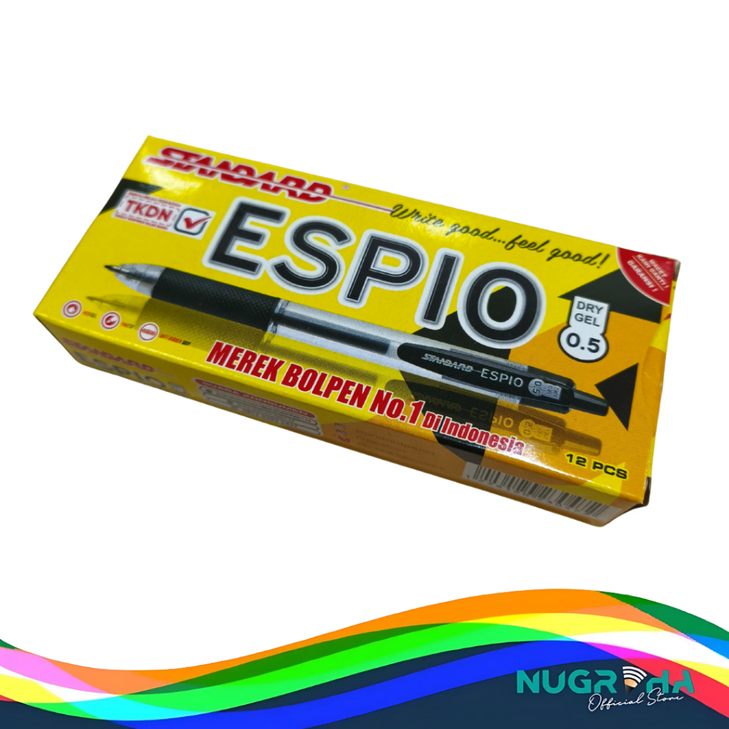 

Pulpen Pena Pen Bolpen Ballpont STANDARD Espio Dry Gel 0.5 - 1 pack isi 12