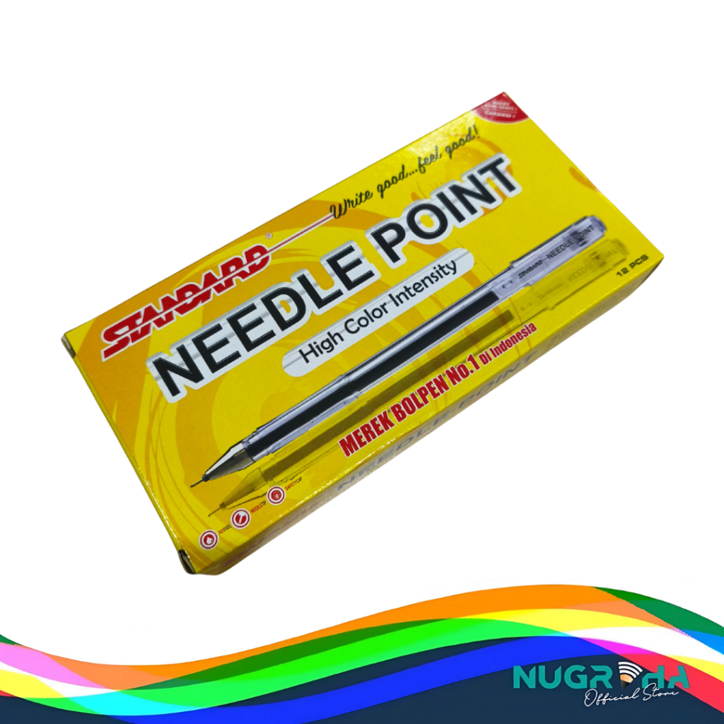 

Pulpen Pena Pen Bolpen Ballpont STANDARD Needle Point 0.5 - 1 pack isi 12