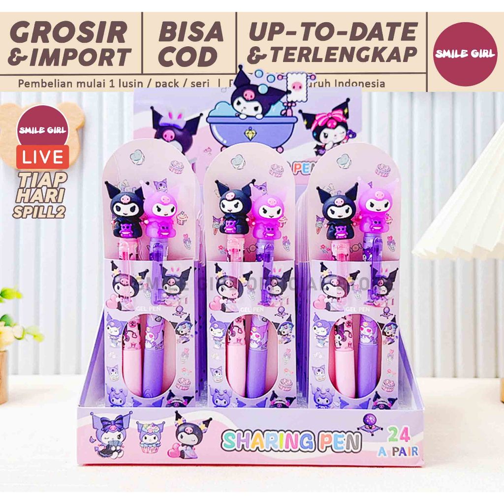 

SG | PUSAT GROSIR | 12/24/36/48 PCS - Koleski ATK Sanr1o Lucu Kelengkapan Alat Tulis Sekolah Anak