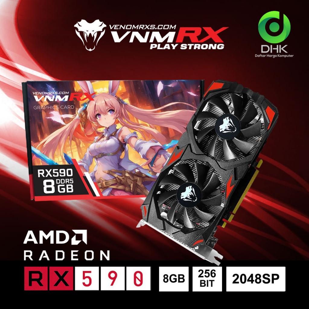 VenomRx AMD Radeon RX590 8GB DDR5 2FAN | VGA AMD RX 590 8G 256 bit