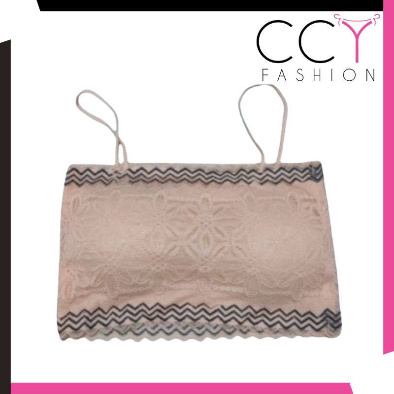 CCY FASHION Bra Renda Brukat Seamless Sport Bra Wanita Motif Bunga