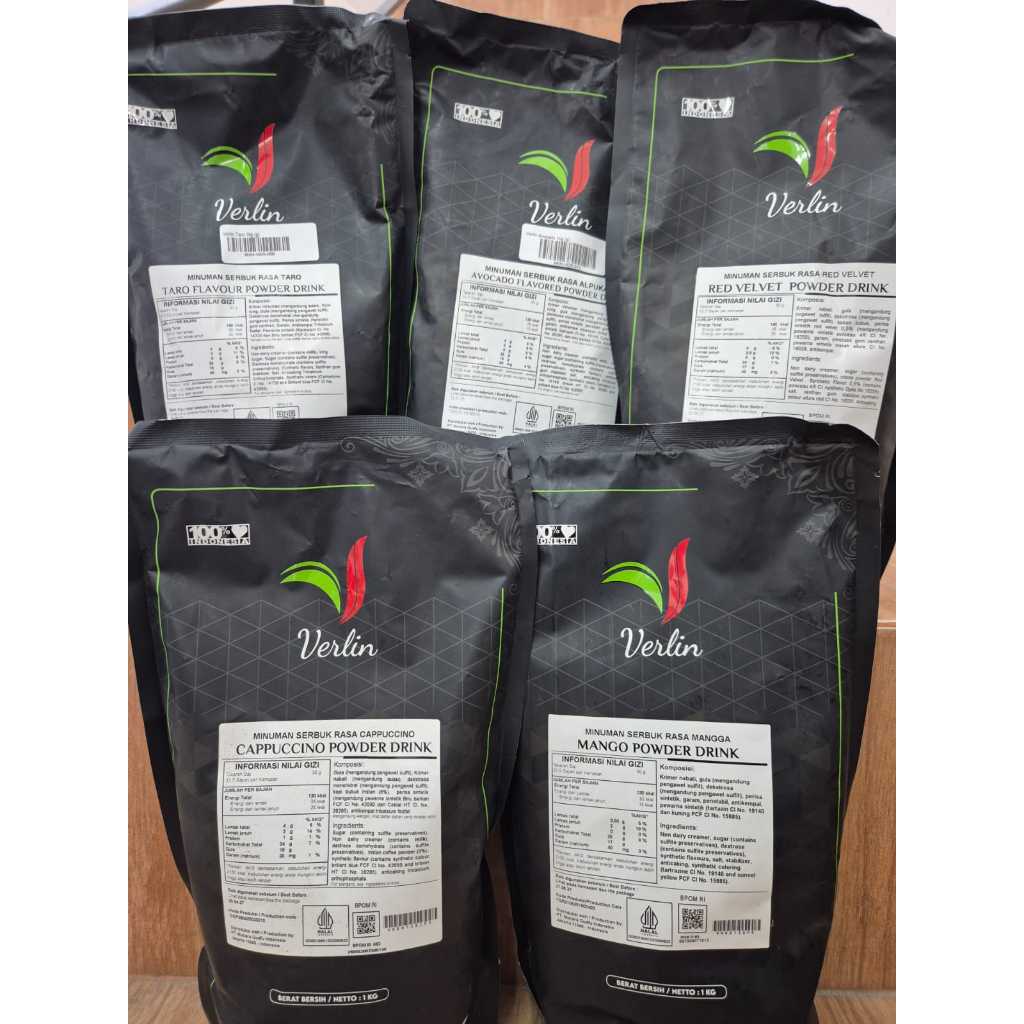 

Bubuk Minuman Verlin 1kg/ bubuk minuman taro/ bubuk minuman redvelvet/ bubuk minuman capucino/ bubuk minuman manggo/ bubuk minuman avocado