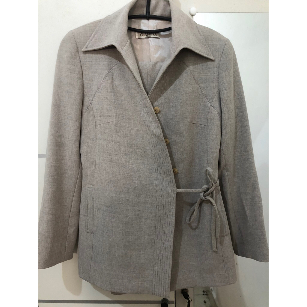 preloved blazer baju kantor set formal wanita size s setelan celana bahan tebal