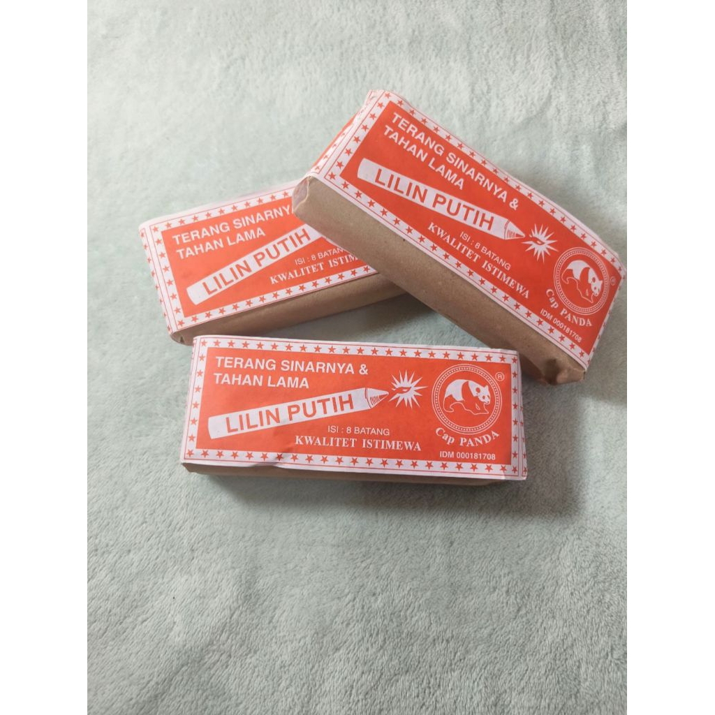 Lilin Putih|Lilin Putih Cap Panda isi 8 pcs
