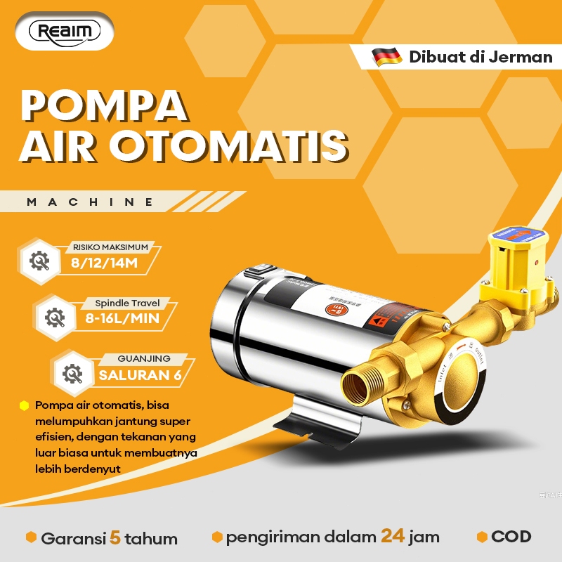 REAIM Pompa pendorong otomatis Otomatis Pompa Booster Pompa Air Booster 130W–280W Pompa Air Tekanan 