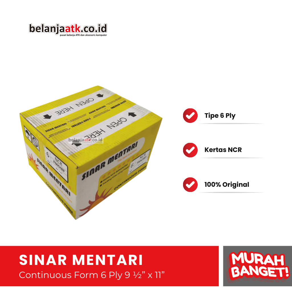 

Continuous Form 6 Ply 9 ½” x 11” Sinar Mentari