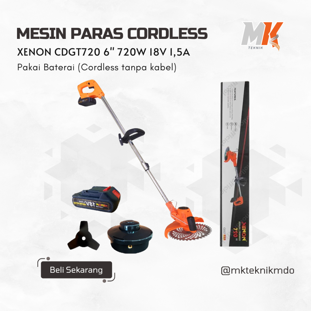 XENON CDGT720 Cordless Grass Cutter Trimmer - 18V Mesin Potong Rumput