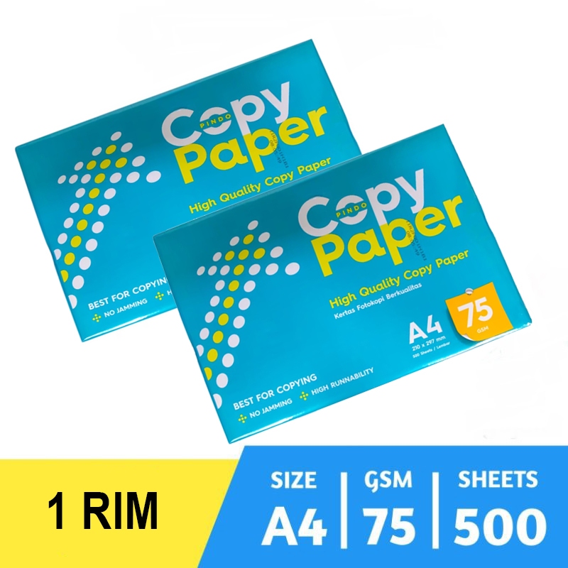 

COPY PAPER Kertas HVS A4 75 Gsm Print & Fotocopy (1 Rim = 500 Lembar)