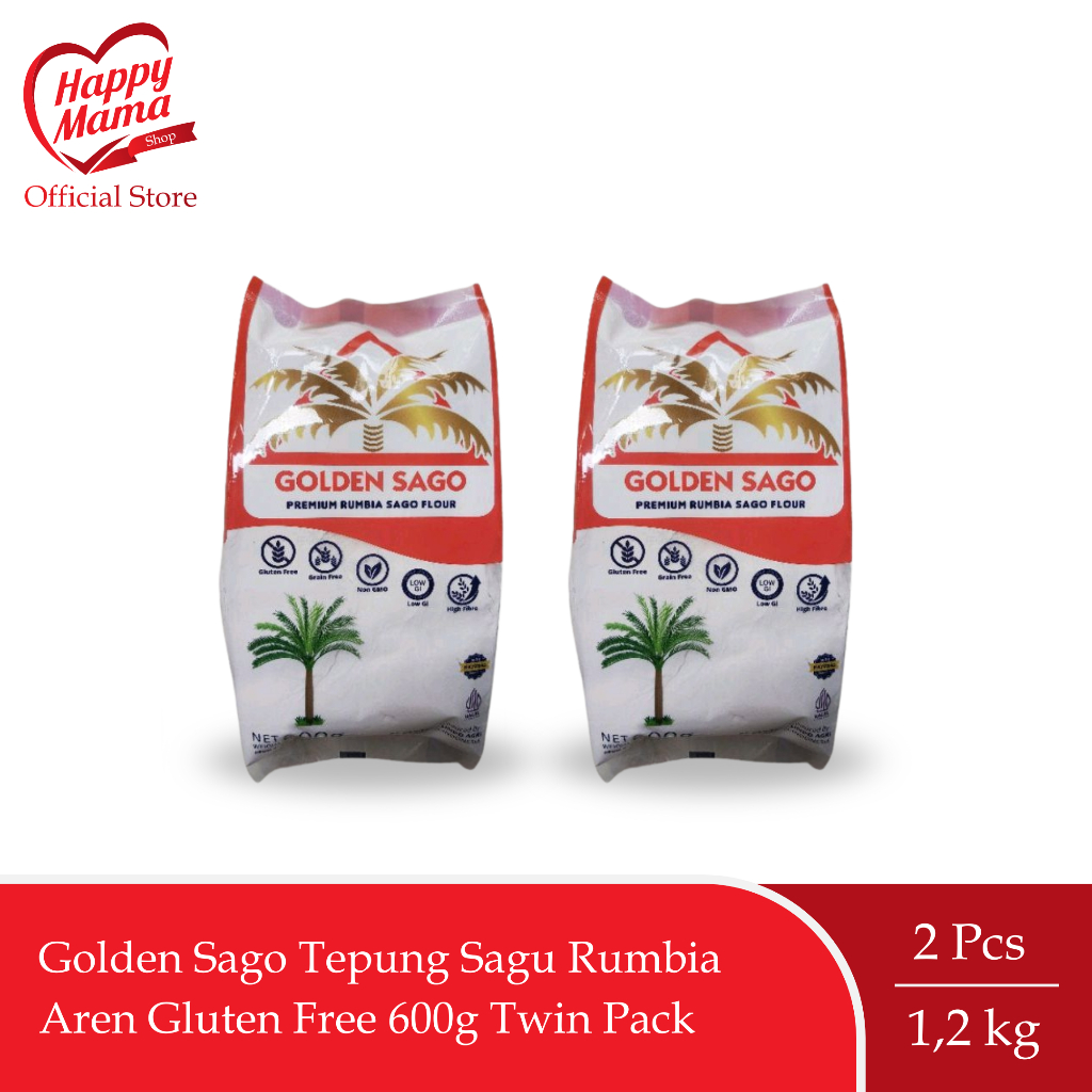 

Golden Sago Tepung Pati Sagu Rumbia (Sagu Aren) Gluten Free 600g Twin Pack