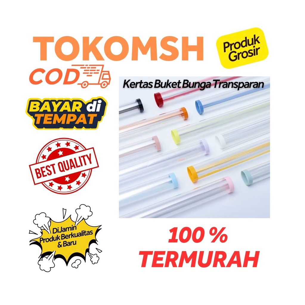 

Kertas Buket Bunga Transparan List Colour Flower Wrapping Paper Cellophane Transparan