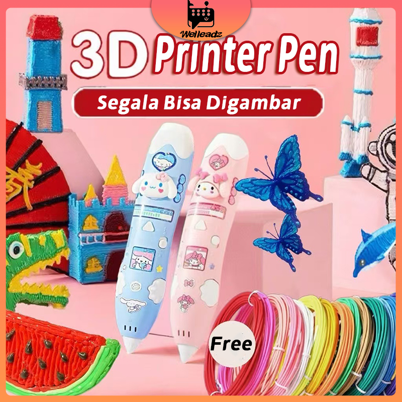

3D Printing Pen Cetak Pen 3D Printer Arts Pen Pena Seni Doodle Pena Smart 3D Keceriaan anak-anak Printing 3D Pen