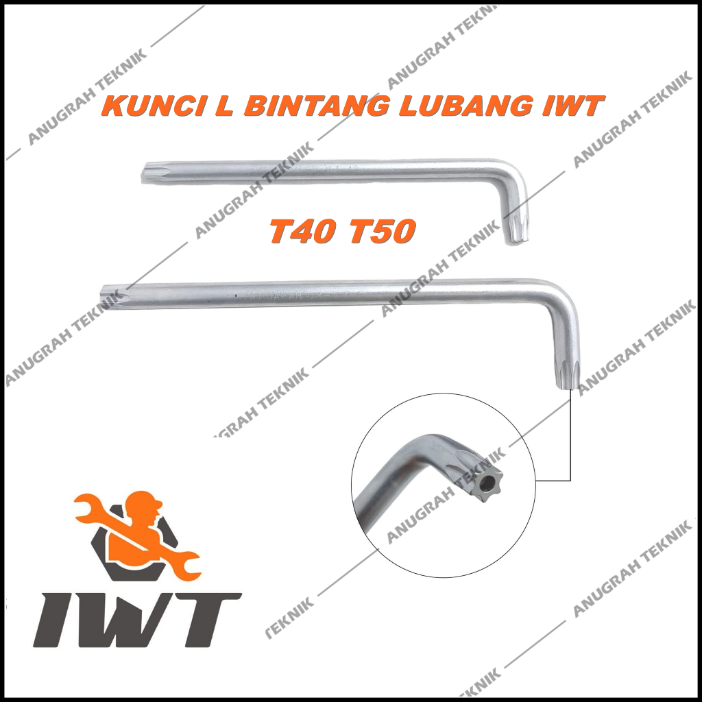 IWT Kunci L Bintang T40 T50 Kunci L Bintang Lubang Torx L Wrench IWT