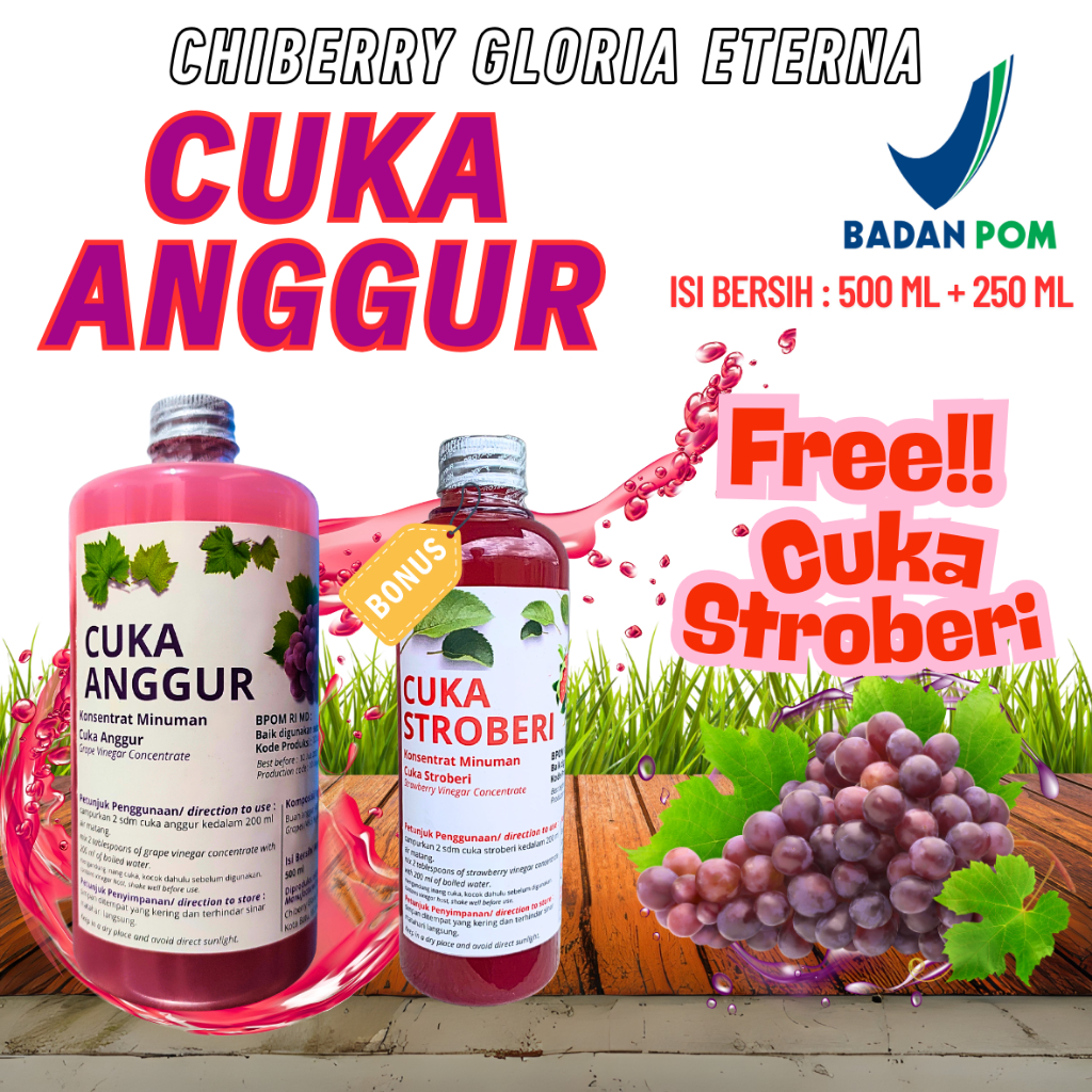 

CHIBERRY - Cuka Anggur 500 ML FREE Cuka Stroberi 250 ML