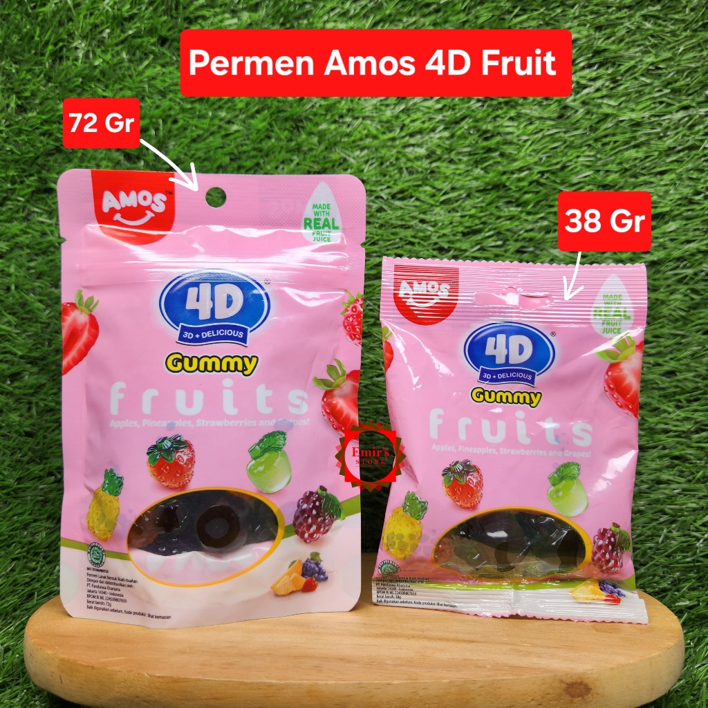 

Permen Amos Gummy Fruits | Permen Jelly Amos 4D Berbentuk Buah | 38 Gr | 72 Gr| Halal