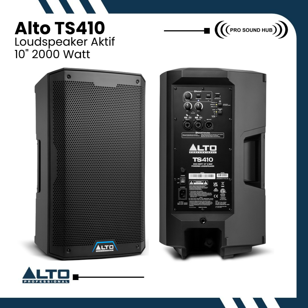 Alto TS410 Active Speaker Aktif Loudspeaker 10” 10 Inch 2000 Watt Tweeter 1” Bluetooth Wall Mount Te