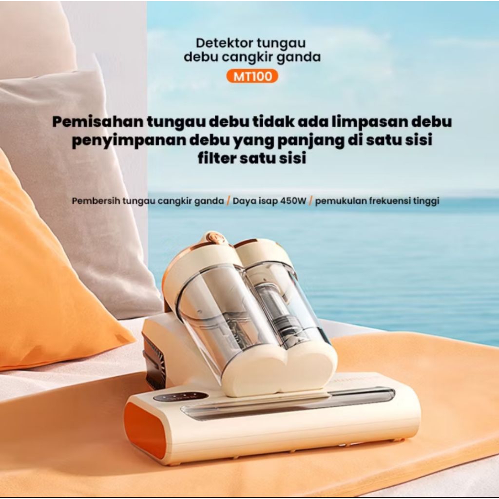Vacum Uwant M100 Dust Mite 12Kpa Vacum Cleaner Detektor Tungau Dan Debu Cangkir Ganda Mite Vacumm
