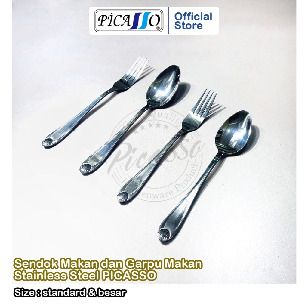 Picasso Set Sendok Makan dan Garpu Makan Stainless Steel dan Gold / Utensils Picasso