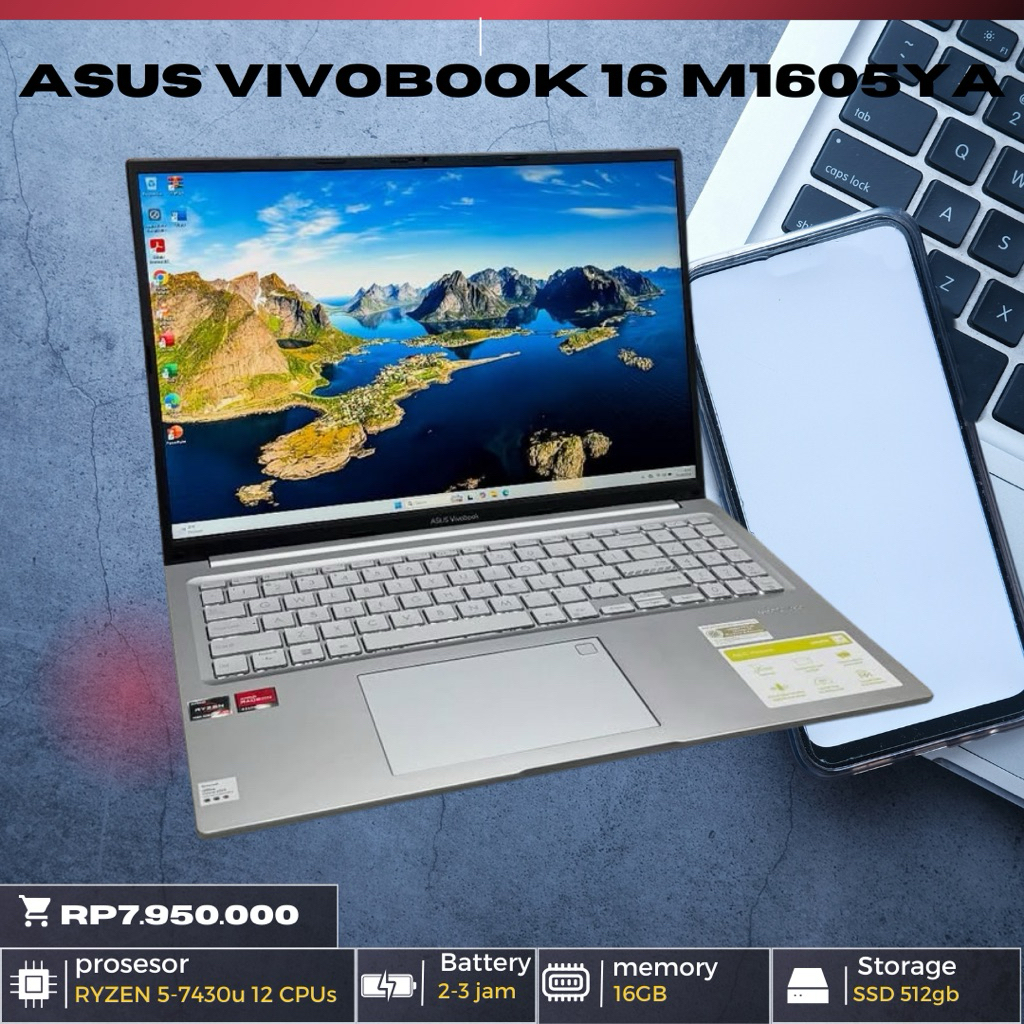 LAPTOP ASUS VIVOBOOK A1605ZA UNIT BARU TANPA BOX