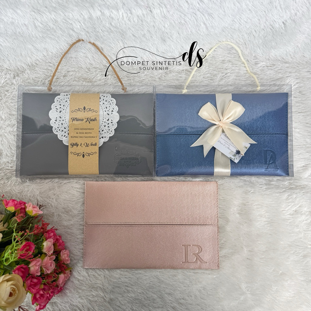 TISSUE HOLDER PACKING BOX MIKA SOUVENIR PERNIKAHAN POUCH DOMPET EMBOSS UNIK