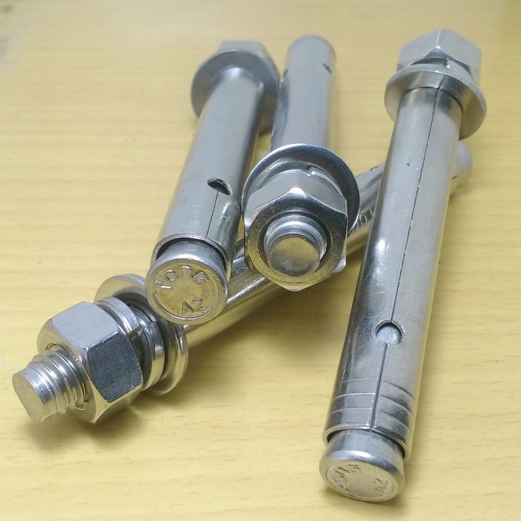 dynabolt m12x110 stainless sus 304 diameter pipa selongsong 14,5mm kunci 19 ramset beton stainless