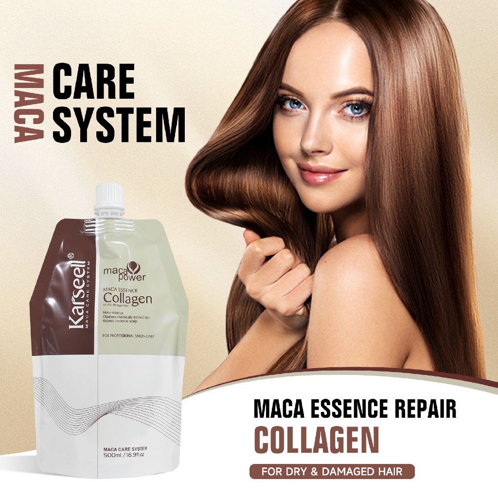 Karseell Masker Rambut Keratin Smoothing / Kemasan Refill Maca Collagen Essence Repair - 500ml