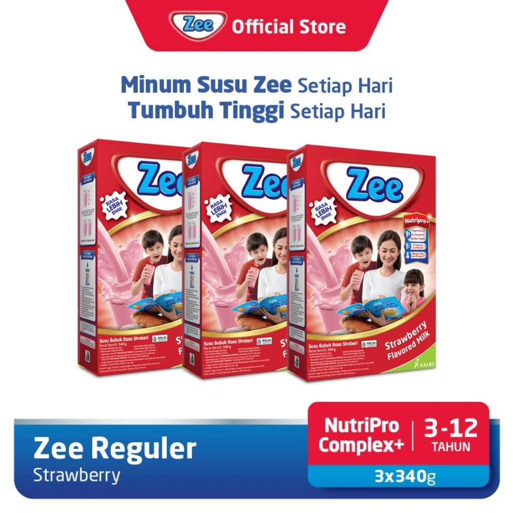 

Zee Reguler Strawberry Milk 340gr (3pcs)