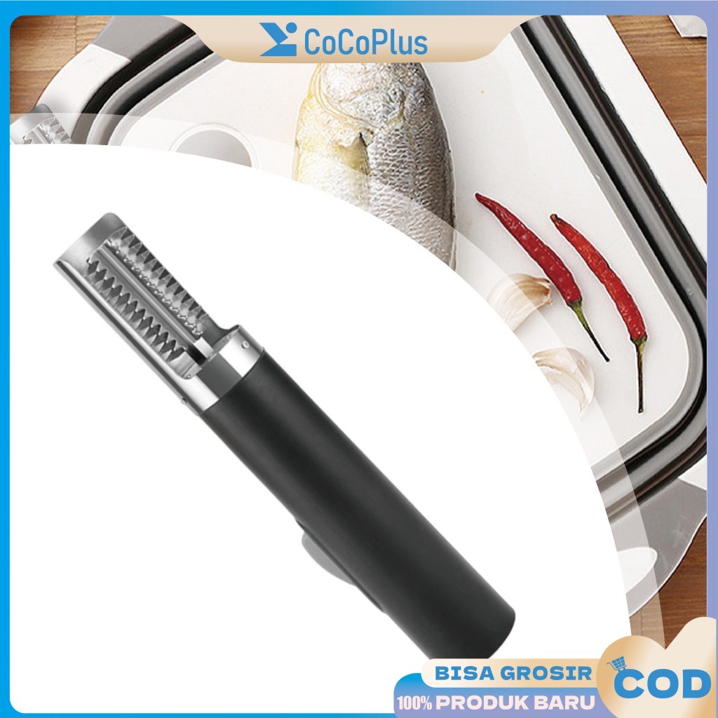 Fish Scale Remover Stainless Steel - Alat Pembersih Sisik Ikan Elektrik Cepat (Tanpa Karat)