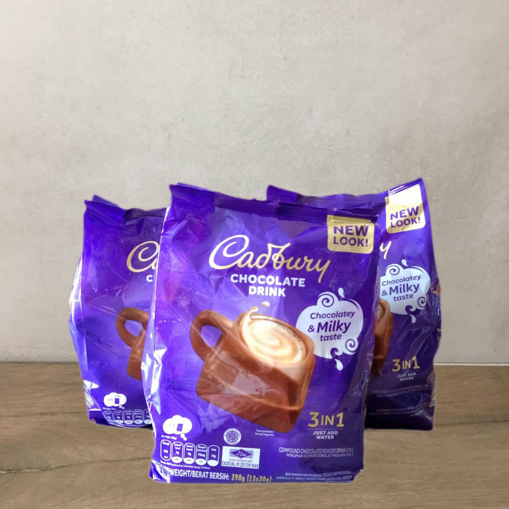 

Cadbury chocolate drink 3in1 390gr isi 13 bks @30gr ( scp )